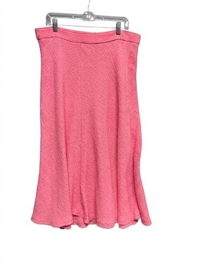Zara Candy Pink Textured Tweed Midi Skirt - Size XXL